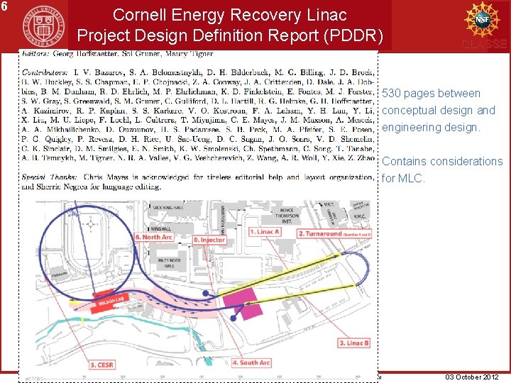 6 Cornell Energy Recovery Linac Project Design Definition Report (PDDR) CLASSE 530 pages between