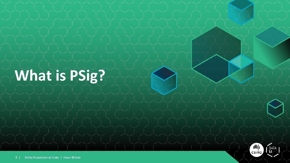 What is PSig? 9 | Entity Resolution at Scale | Huon Wilson 