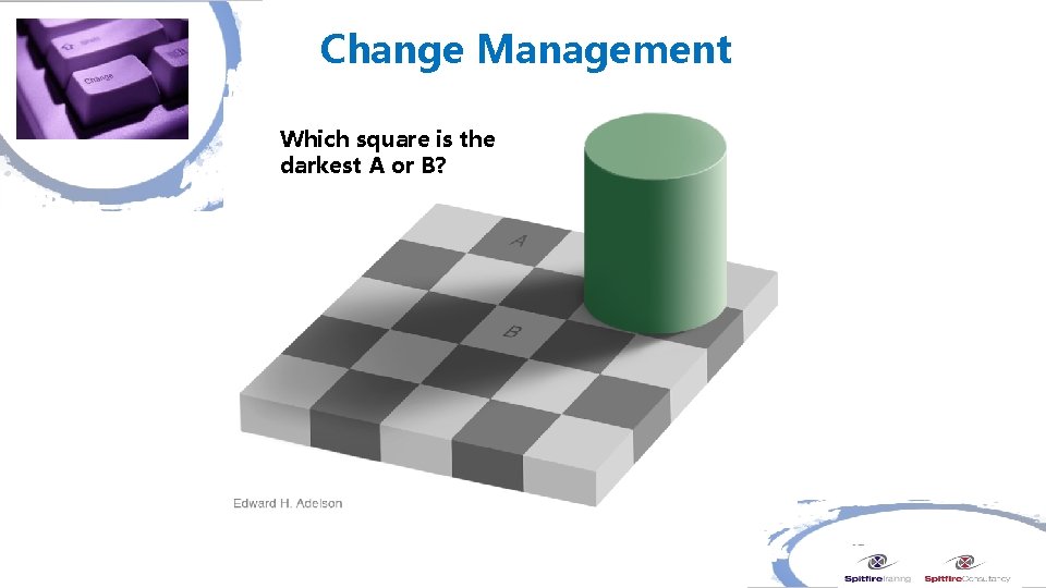 Change Management Which square is the darkest A or B? 
