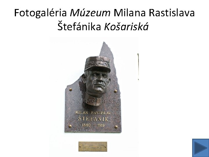 Fotogaléria Múzeum Milana Rastislava Štefánika Košariská 