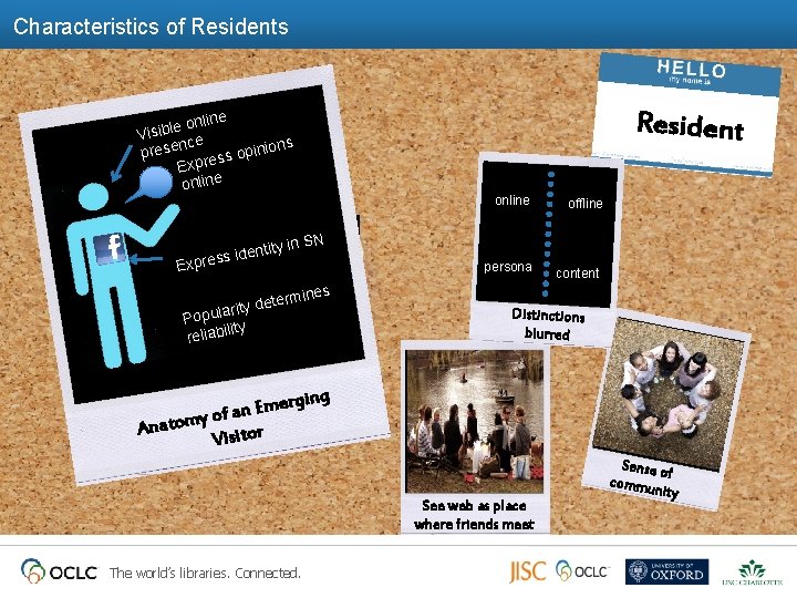 Characteristics of Residents ? Resident online e l b i Vis s nce pinion