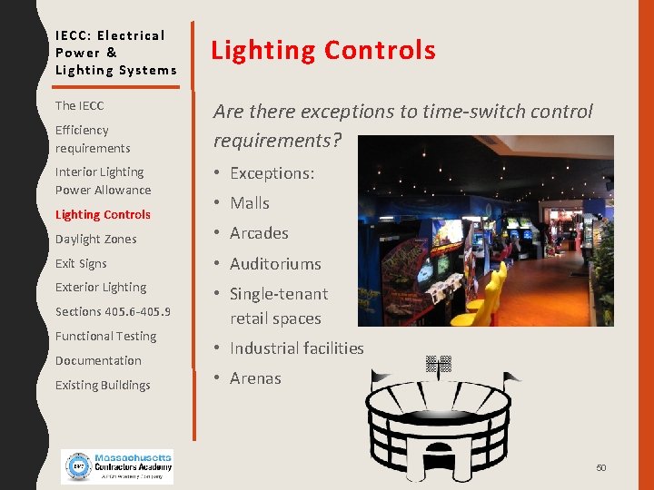 IECC: Electrical Power & Lighting Systems Lighting Controls The IECC Are there exceptions to