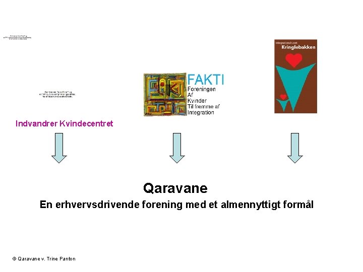 Indvandrer Kvindecentret Qaravane En erhvervsdrivende forening med et almennyttigt formål © Qaravane v. Trine