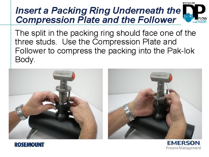 Insert a Packing Ring Underneath the Compression Plate and the Follower The split in