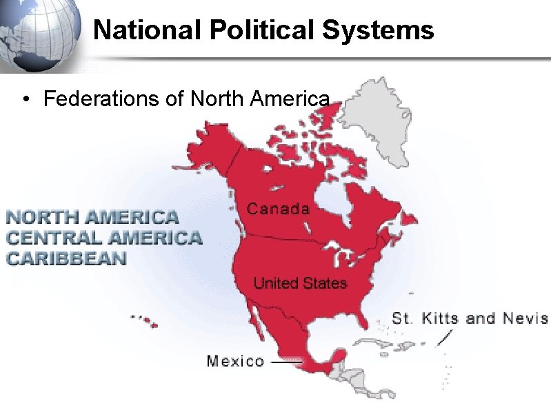 National Political Systems • Federations of North America 