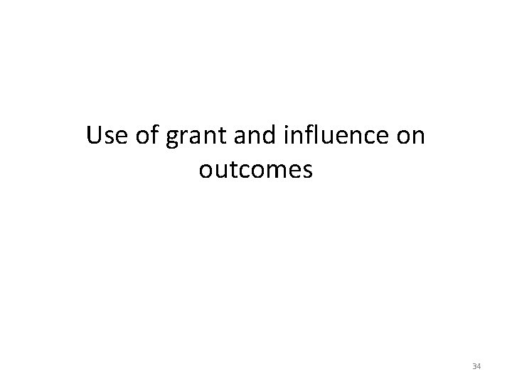 Use of grant and influence on outcomes 34 