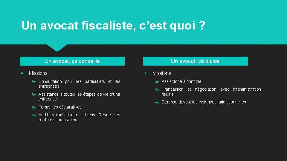 Un avocat fiscaliste, c’est quoi ? Un avocat, çà conseille § Missions Consultation pour