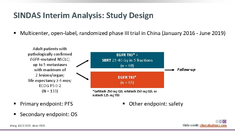 SINDAS Interim Analysis: Study Design § Multicenter, open-label, randomized phase III trial in China