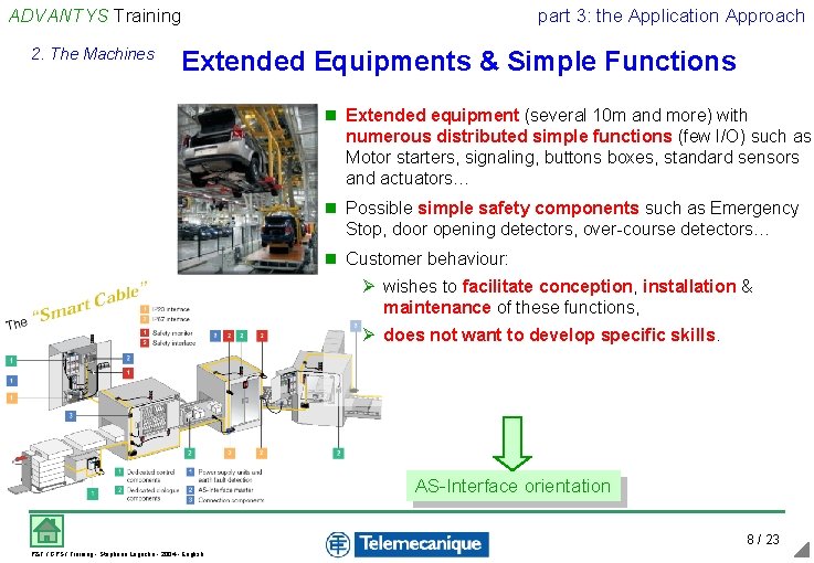 ADVANTYS Training 2. The Machines part 3: the Application Approach Extended Equipments & Simple ADVANTYS Training 2. The Machines part 3: the Application Approach Extended Equipments & Simple