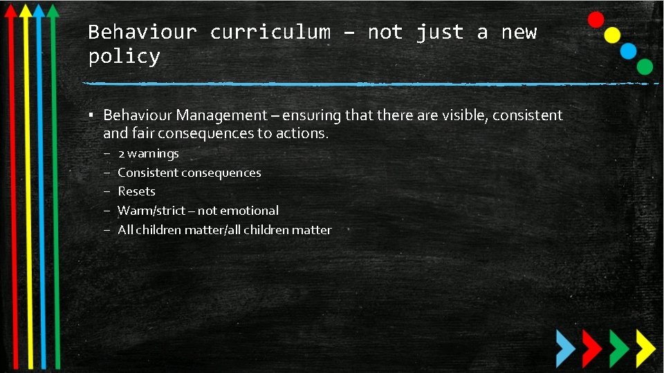 Behaviour curriculum – not just a new policy ▪ Behaviour Management – ensuring that Behaviour curriculum – not just a new policy ▪ Behaviour Management – ensuring that