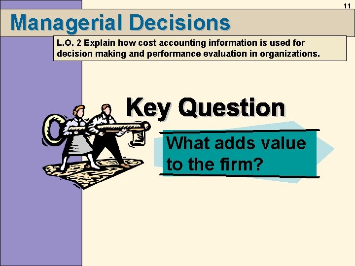 11 Managerial Decisions L. O. 2 Explain how cost accounting information is used for 11 Managerial Decisions L. O. 2 Explain how cost accounting information is used for