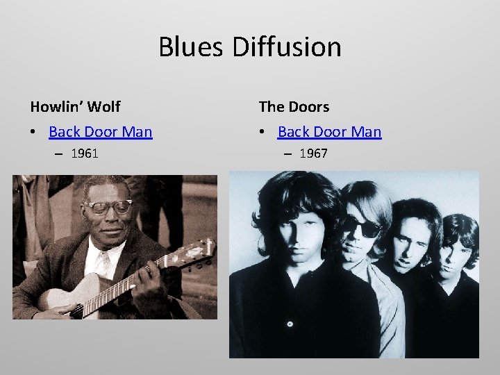 Blues Diffusion Howlin’ Wolf The Doors • Back Door Man – 1961 – 1967