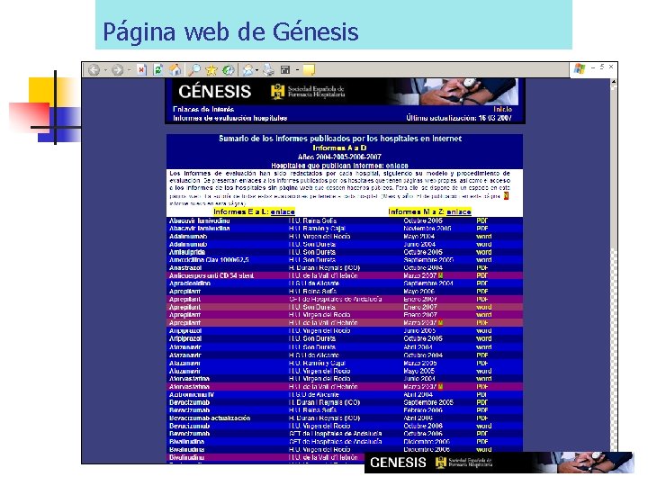 Página web de Génesis 