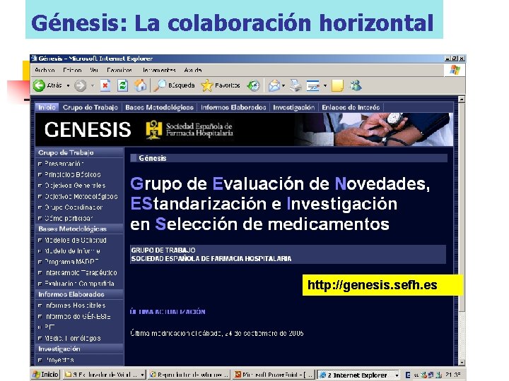 Génesis: La colaboración horizontal http: //genesis. sefh. es 