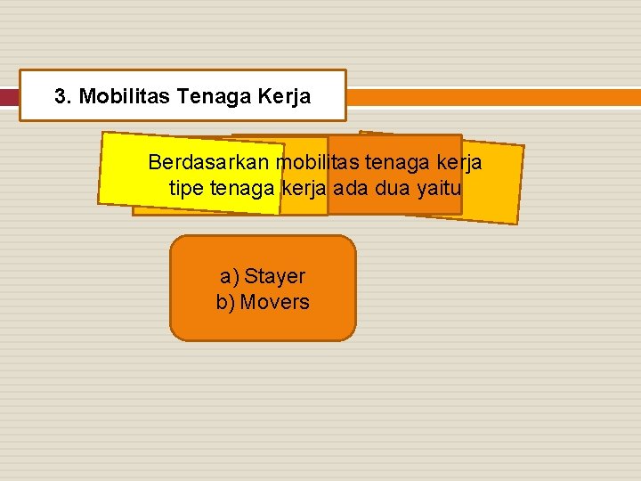 3. Mobilitas Tenaga Kerja Berdasarkan mobilitas tenaga kerja tipe tenaga kerja ada dua yaitu