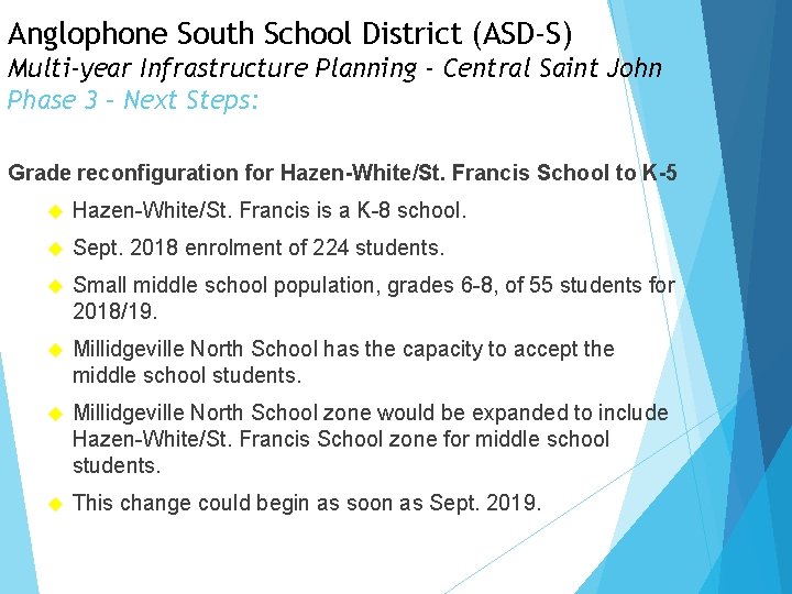 Anglophone South School District (ASD-S) Multi-year Infrastructure Planning - Central Saint John Phase 3