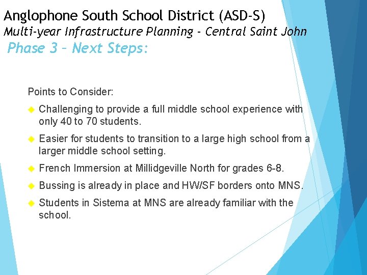 Anglophone South School District (ASD-S) Multi-year Infrastructure Planning - Central Saint John Phase 3