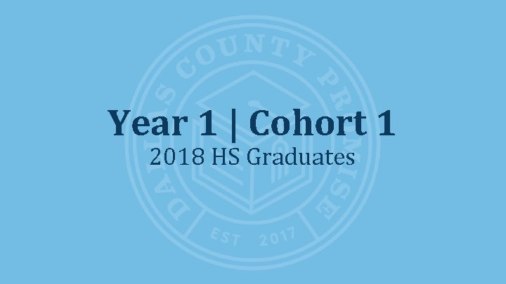 Year 1 | Cohort 1 2018 HS Graduates 