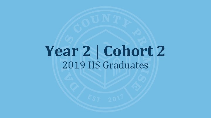 Year 2 | Cohort 2 2019 HS Graduates 