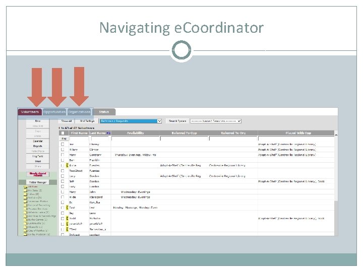 Navigating e. Coordinator 