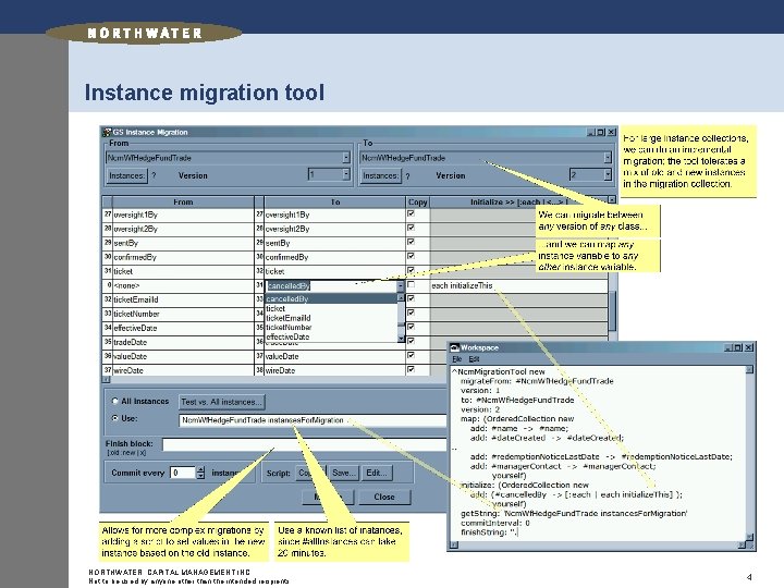 Instance migration tool NORTHWATER CAPITAL MANAGEMENT INC. Not to be used by anyone other