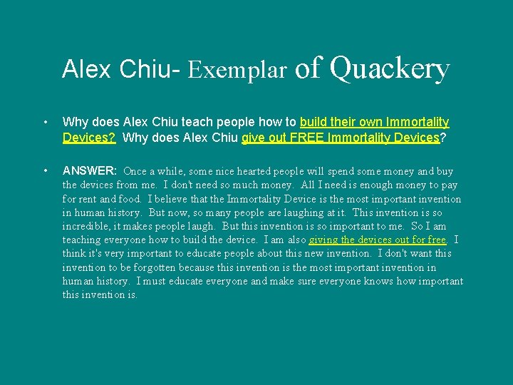 Alex Chiu- Exemplar of Quackery • Why does Alex Chiu teach people how to