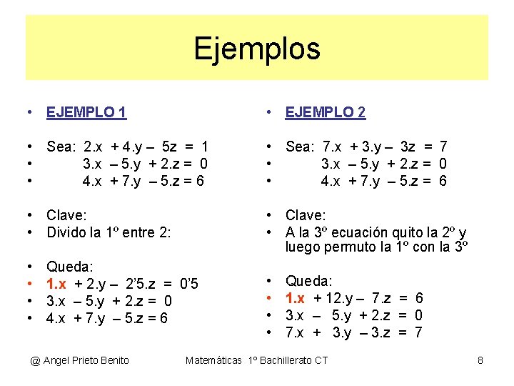 Ejemplos • EJEMPLO 1 • EJEMPLO 2 • Sea: 2. x + 4. y