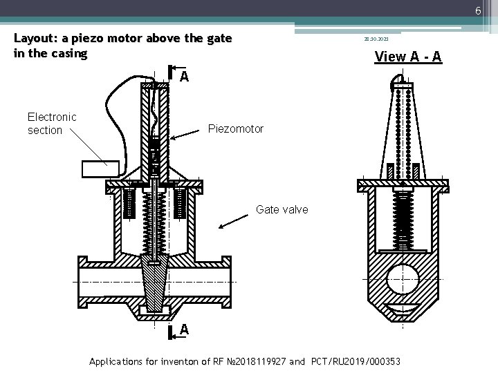 6 Layout: a piezo motor above the gate in the casing 28. 10. 2021