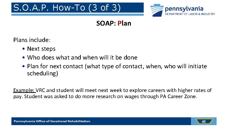 S. O. A. P. How-To (3 of 3) SOAP: Plans include: • Next steps