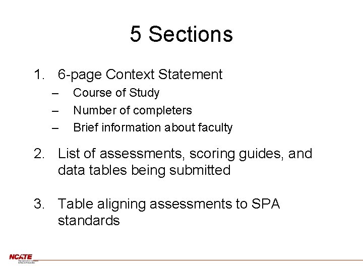 5 Sections 1. 6 -page Context Statement – – – Course of Study Number