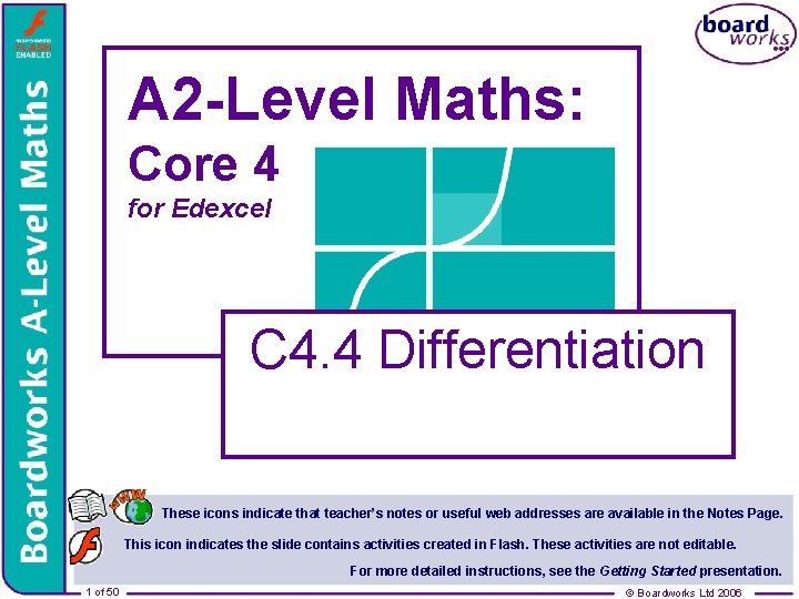 A 2 -Level Maths: Core 4 for Edexcel C 4. 4 Differentiation These icons
