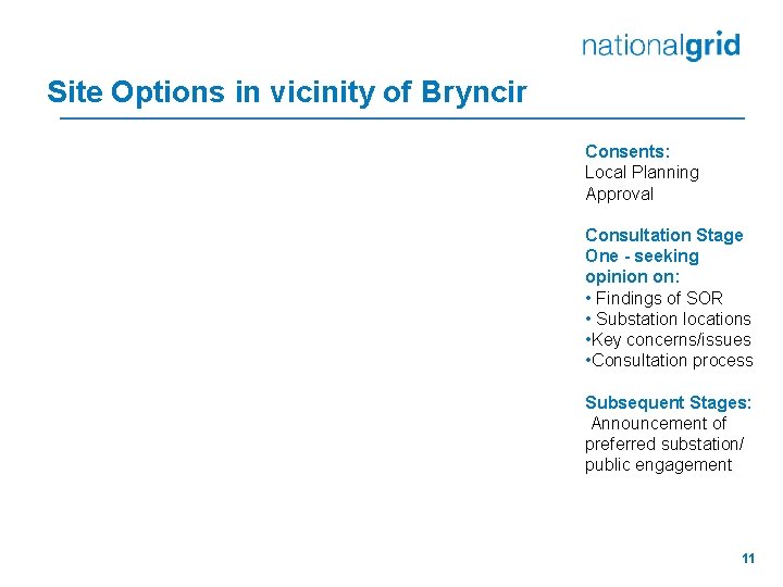 Site Options in vicinity of Bryncir Consents: Local Planning Approval Consultation Stage One -