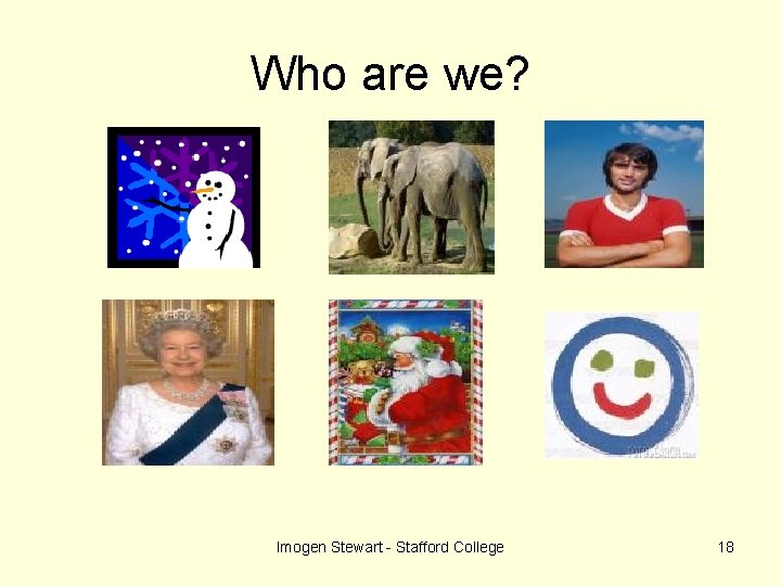 Who are we? Imogen Stewart - Stafford College 18 