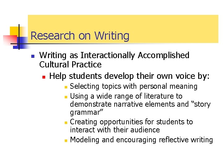 Chapter 7 Foregrounding Written Communication Teaching Interactive Second