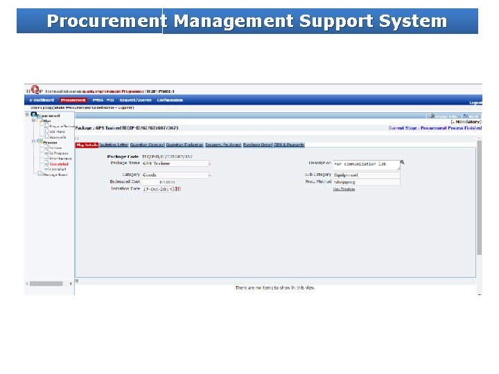 Procurement Management Support System 