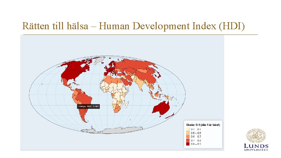Rätten till hälsa – Human Development Index (HDI) 