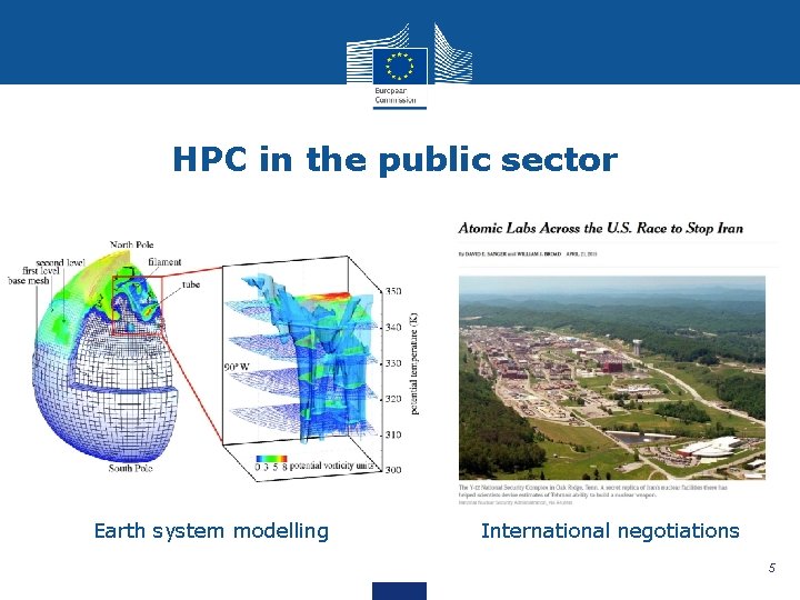 HPC in the public sector Earth system modelling International negotiations 5 