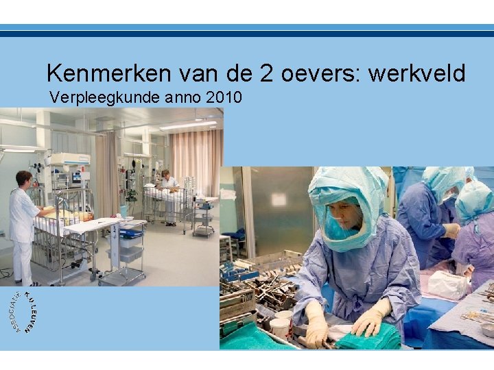 Kenmerken van de 2 oevers: werkveld Verpleegkunde anno 2010 