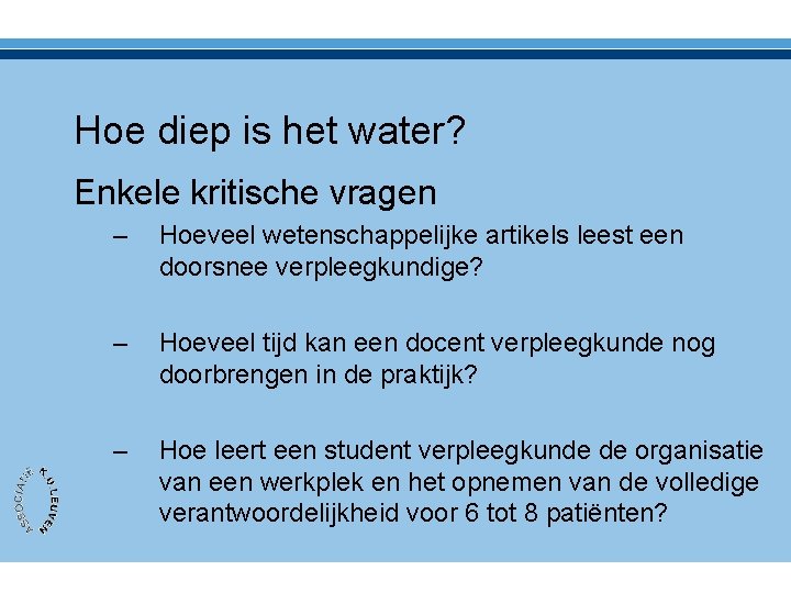 Hoe diep is het water? Enkele kritische vragen – Hoeveel wetenschappelijke artikels leest een