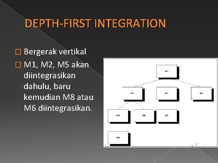 DEPTH-FIRST INTEGRATION � Bergerak vertikal � M 1, M 2, M 5 akan diintegrasikan
