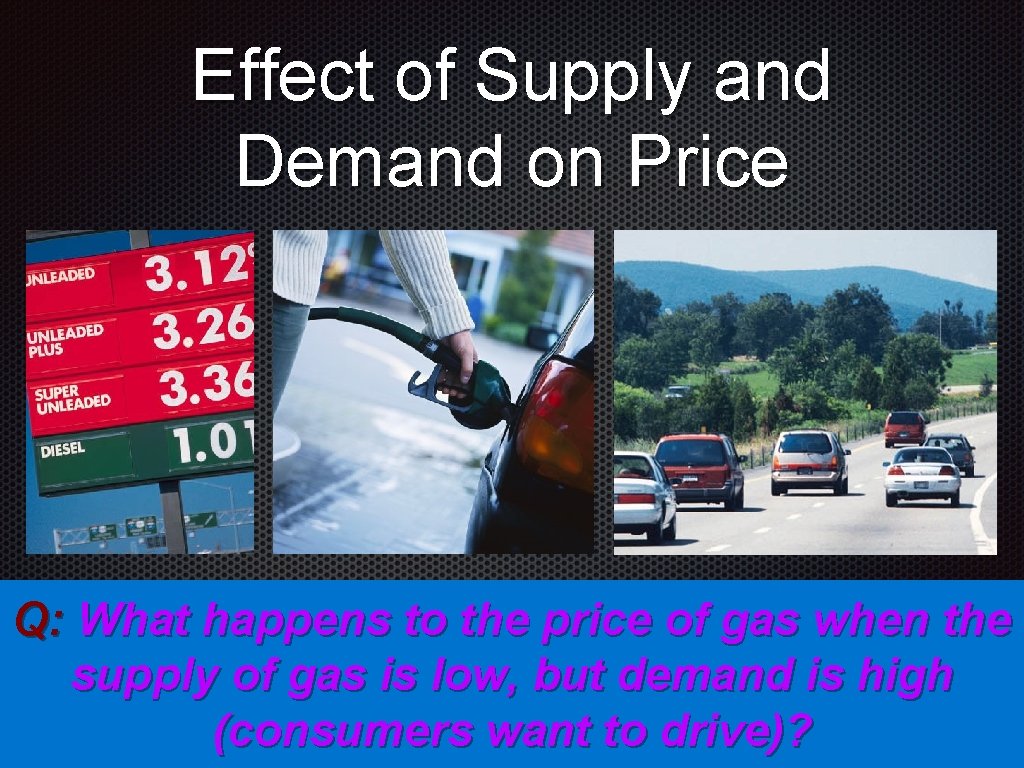 Effect of Supply and Demand on Price Q: What happens to the price of