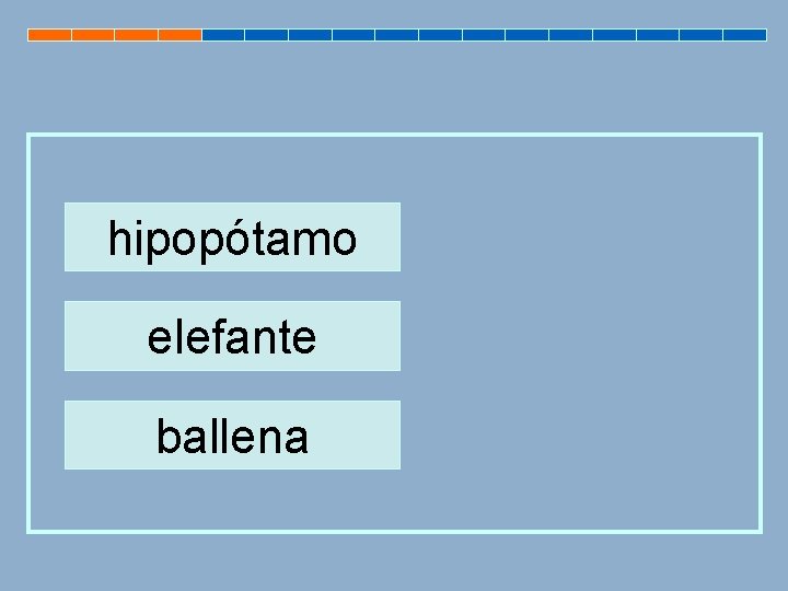 hipopótamo elefante ballena 