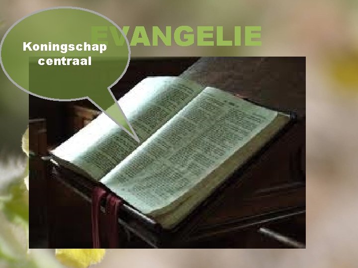 EVANGELIE Koningschap centraal 