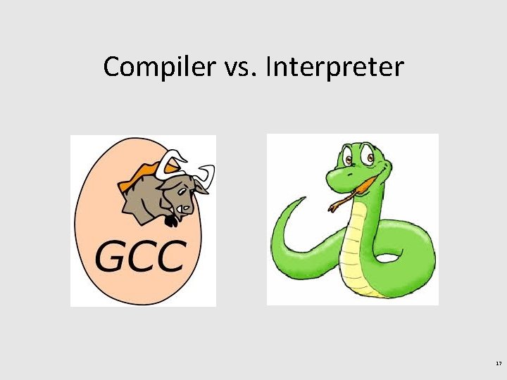 Compiler vs. Interpreter 17 