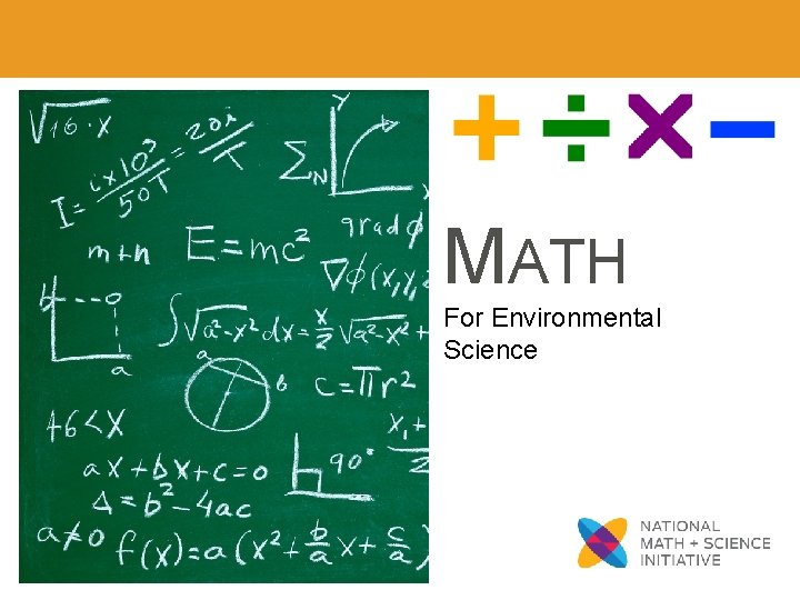 MATH For Environmental Science 