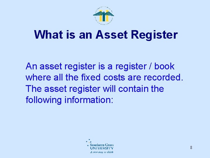 What is an Asset Register An asset register is a register / book where