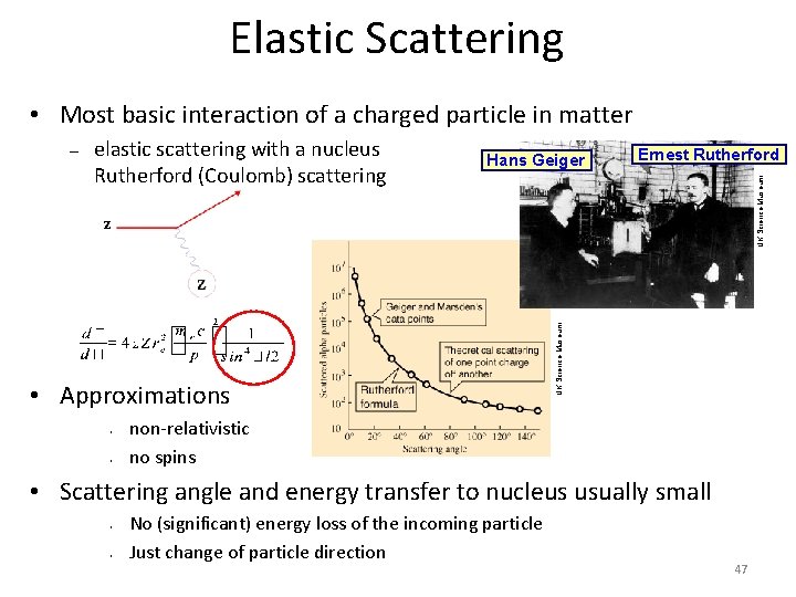 Elastic Scattering • Most basic interaction of a charged particle in matter elastic scattering