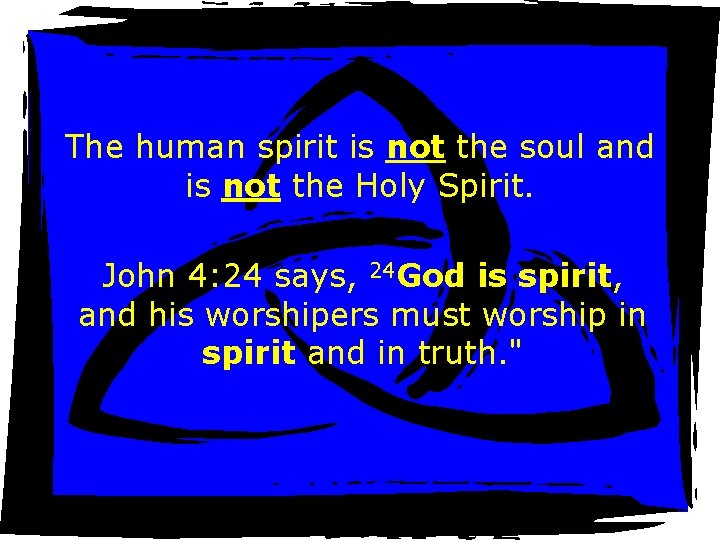 The human spirit is not the soul and is not the Holy Spirit. John