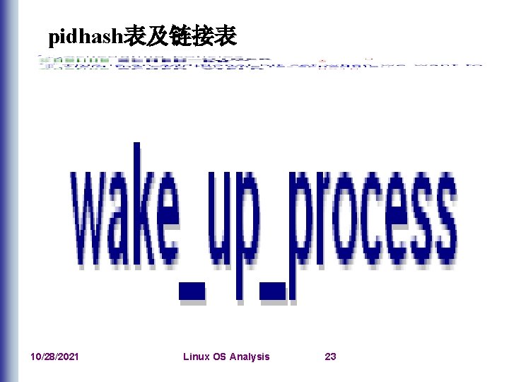 pidhash表及链接表 10/28/2021 Linux OS Analysis 23 