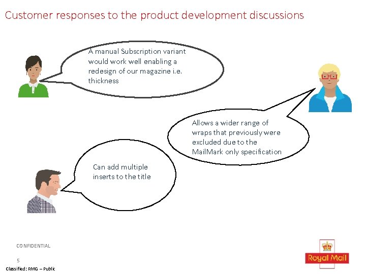 Customer responses to the product development discussions A manual Subscription variant would work well